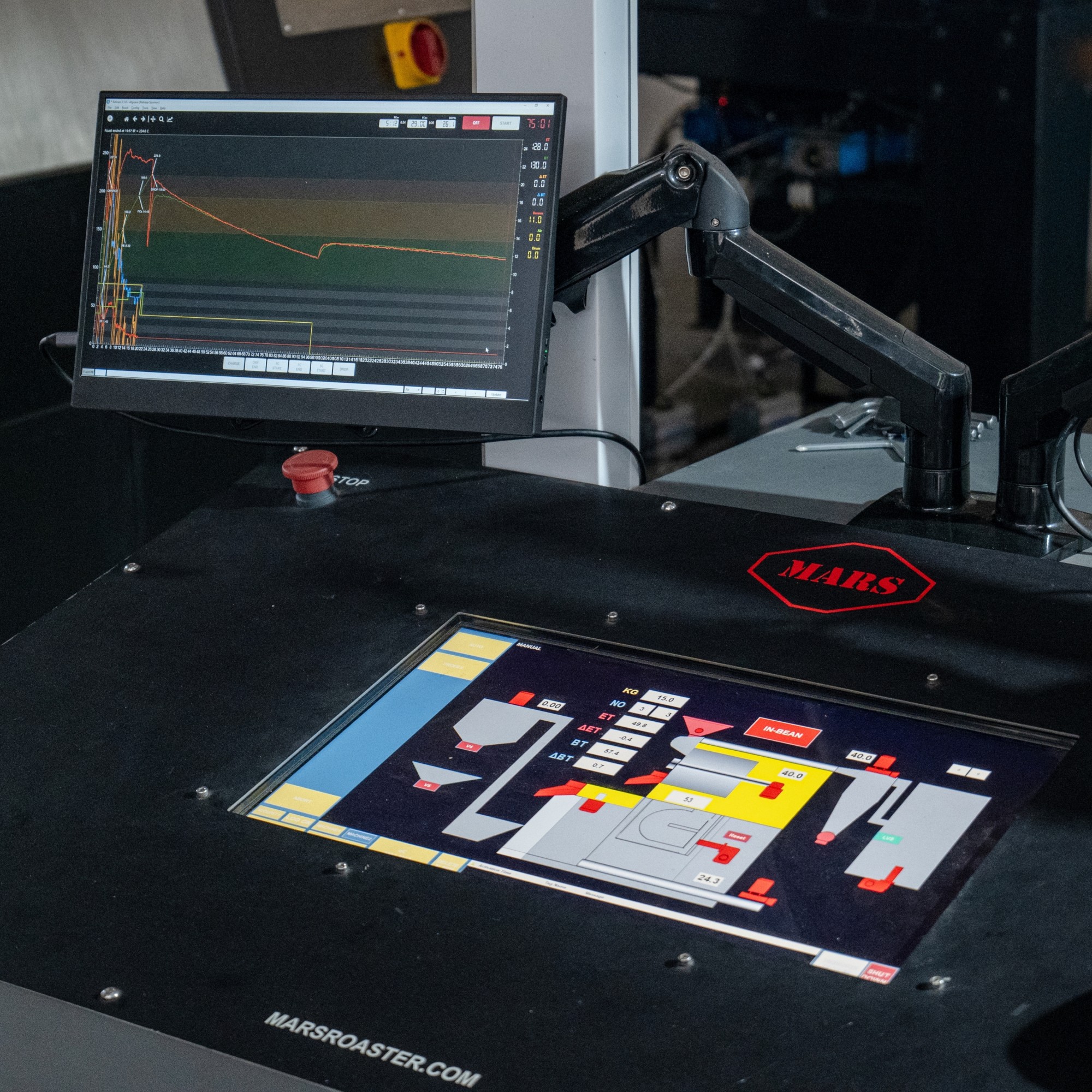 Hệ thống điều khiển cảm biến vận hành tích hợp AI trên máy rang công nghiệp